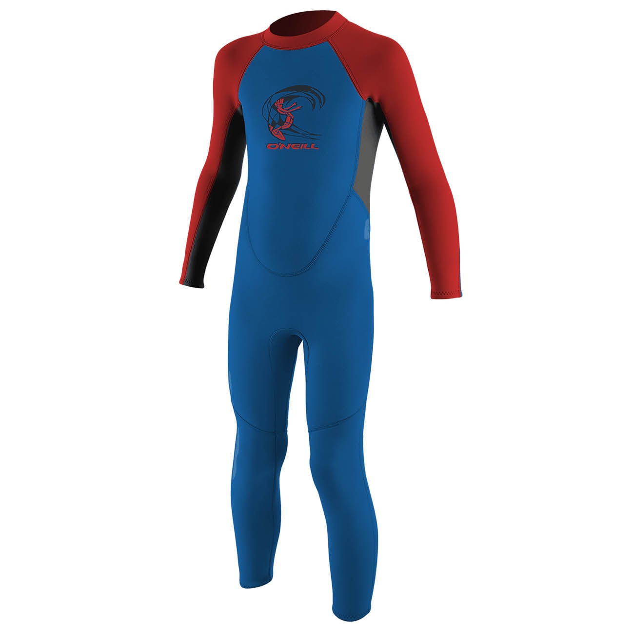 ONEILL Toddler Reactor-2 2mm Back Zip Short Sleeve Spring Wetsuit 6 Ocean/Graphite/Red