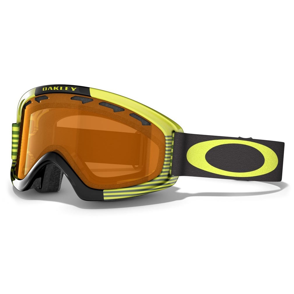 Goggles O2 Xs block stripes neon yellow | Snowboard Zezula